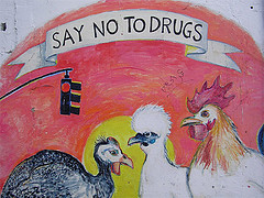 birds-turkey-chicken-saying-no-to-drugs-sign-like-they have a choice-when-it-is-part-of-their-feed